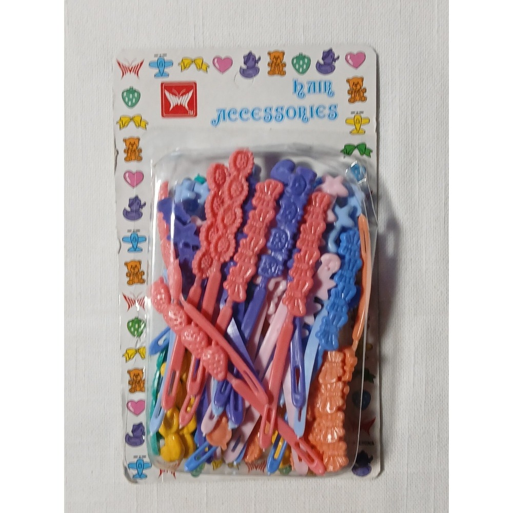 Vintage Tara Hair Accessories Barrettes Multi Pack Plastic Self Hinge Deadstock - Picture 1 of 9